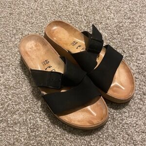 Birkenstock Papillio Almina platform sandals black leather 40 boho classic